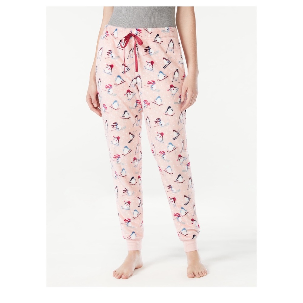 Joyspun Women's Penguin Sleep Cuff Pants in Coral Whisper - NWT